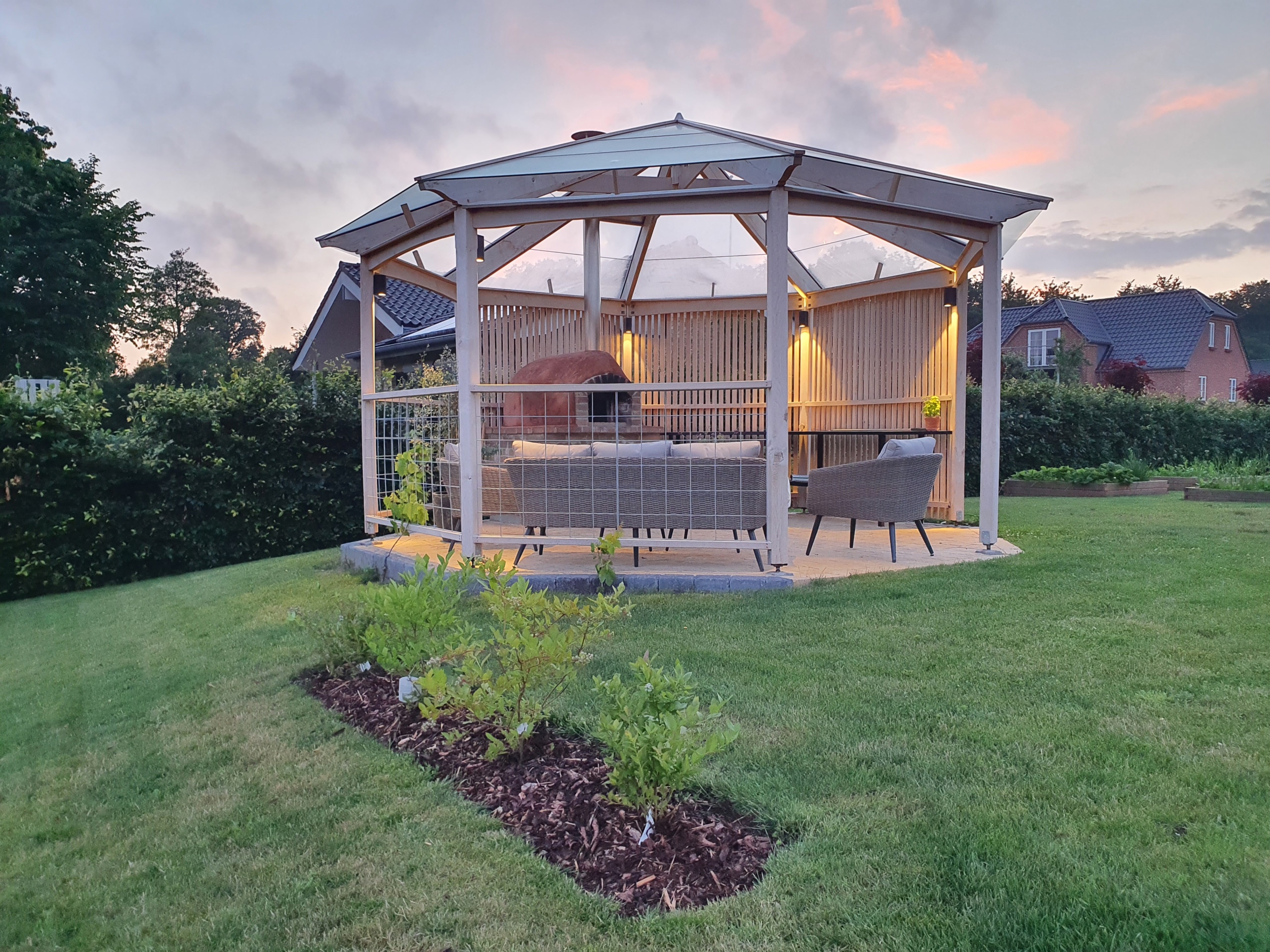 billigt Glastag pavilion orangeri