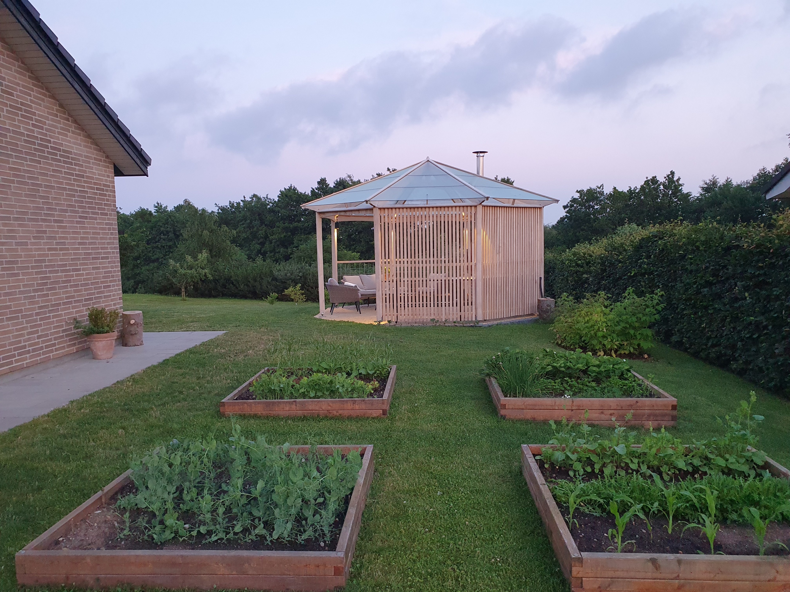 billigt Glastag pavilion orangeri